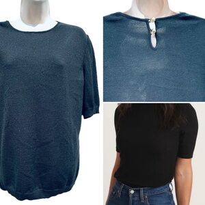 Stizzoli made n Italy merino wool short sleeve mock neck sweater sz 48